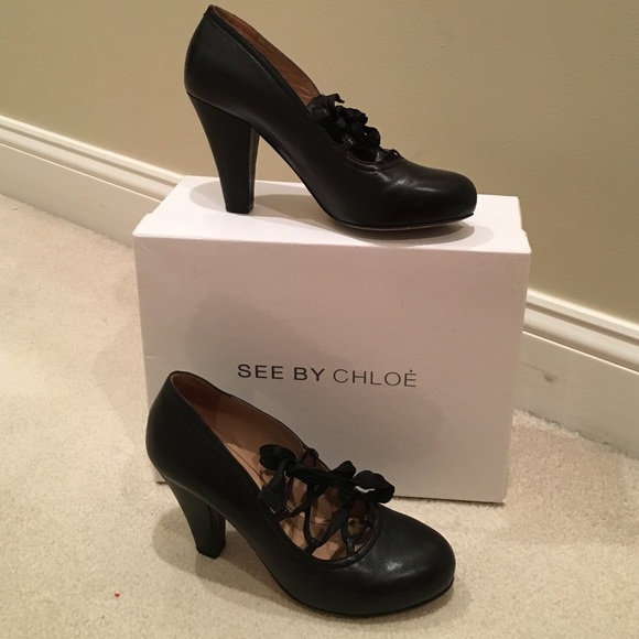 See by Chloe Black Seregno Heels size 37