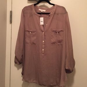 Loft sheer tan tunic