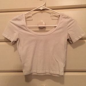 Forever21 white scoopneck crop top