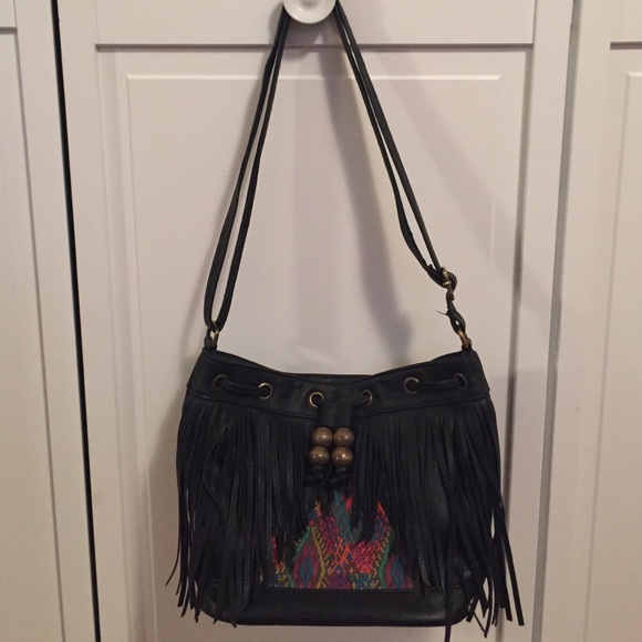 Black fringed Mossimo handbag