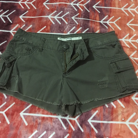 Green cargo shorts
