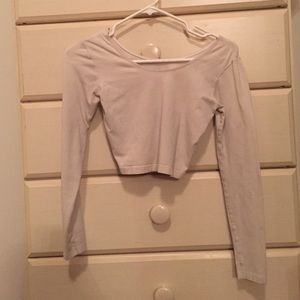 American Apparel White Longsleeve Crop