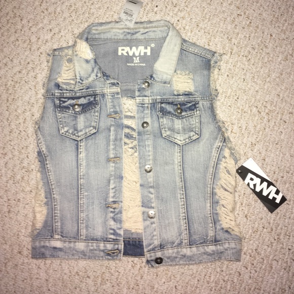 Distressed Jean Vest