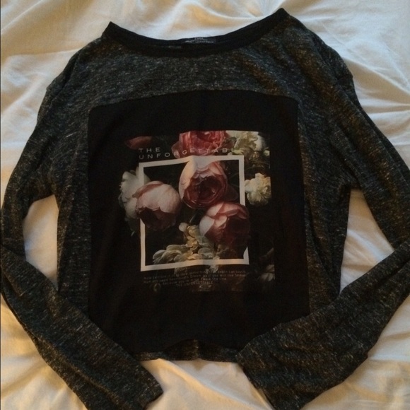 Zara Tops - Zara peony long sleeve slight crop top