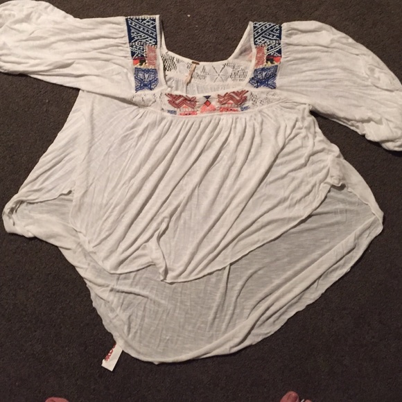 Flowy quarter sleeve free people blouse
