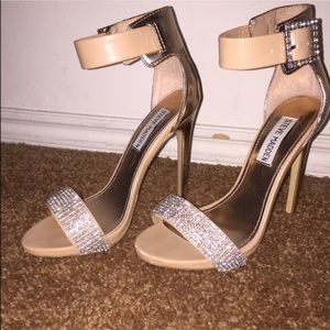 Steve Madden nude/rhinestone heels