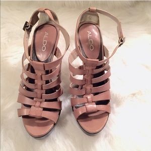 Aldo leather strap heels