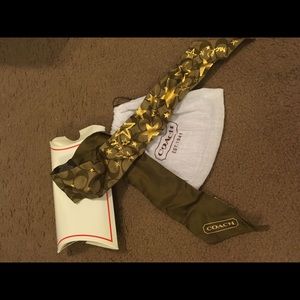 Coach silk scarf / pony tail bow