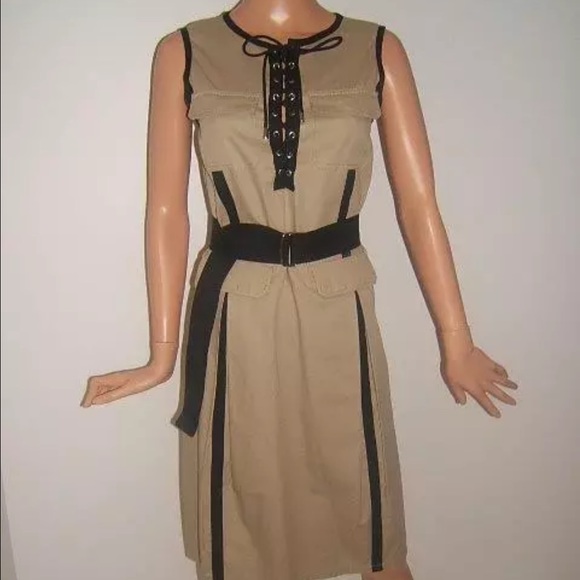 D&G 4 sexy cotton rope khaki beige dress