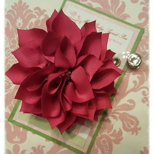 Flower badge reel, id holder