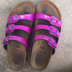 Pink metallic Birkenstocks