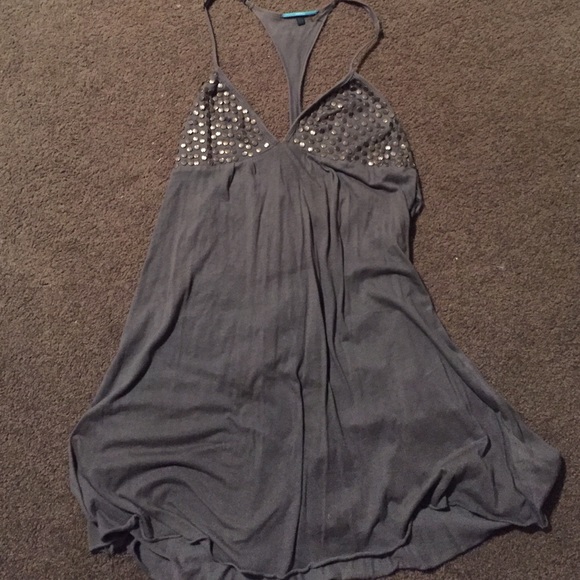 Forest green studded racer back dress