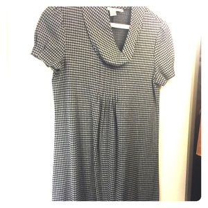 Black and gray houndstooth dress