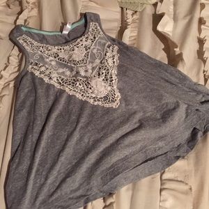 Grey lace tank