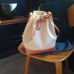 Mansur Gavriel canvas and leather bucket bag