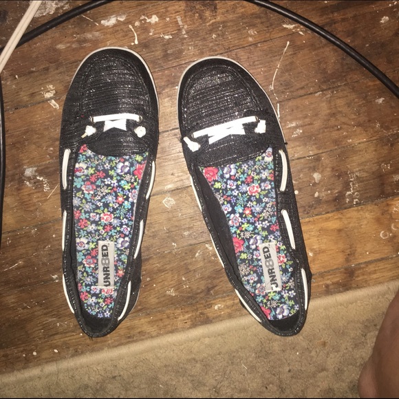Cute little Navy sparkle boat shoes.