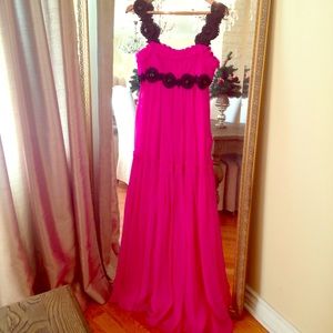 Original Marchesa Maxi dress. Black lace detail