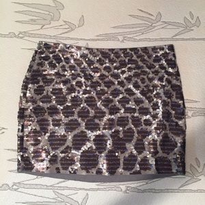 ❌SOLD❌ Express sequin leopard print skirt