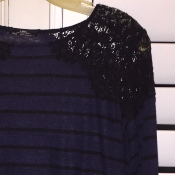 Sheer, Long sleeve, Zara Tee With Lace Detail - Picture 2 of 2