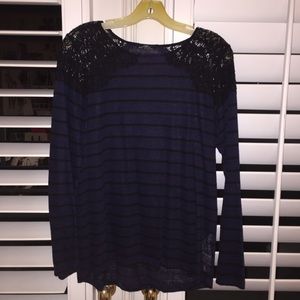 Sheer, Long sleeve, Zara Tee With Lace Detail