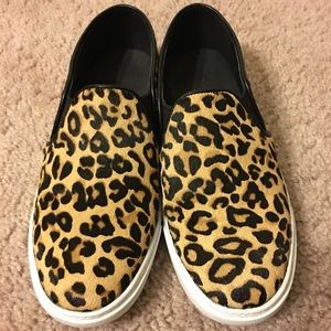 Cole Haan Leopard Print Calf Hair Skate Slip-ons