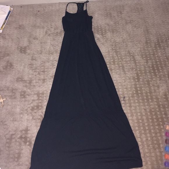 Black maxi dress with lace