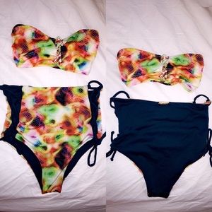 SAN LORENZO high waisted suit! reversible!!