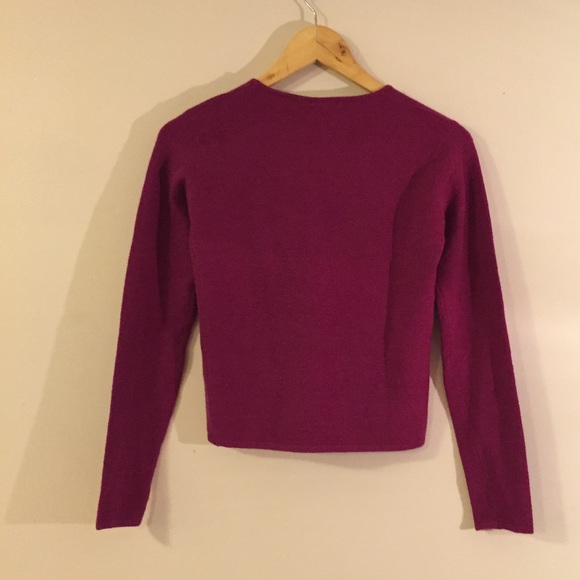 Mango Stretch Fuchsia Shrunken Sweater - Picture 3 of 5