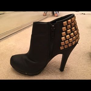 Gold studded ankle boots