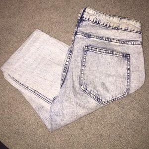 H&M Acid Wash High-Waisted Jeans