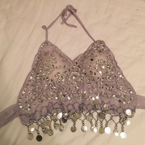 Beaded festival halter top