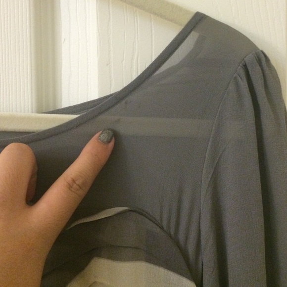 Moulinette Soeurs Sz 4P Gray Cream silk dress - Picture 3 of 4