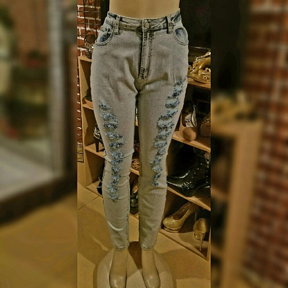 Ripped acid washed jeans nwot