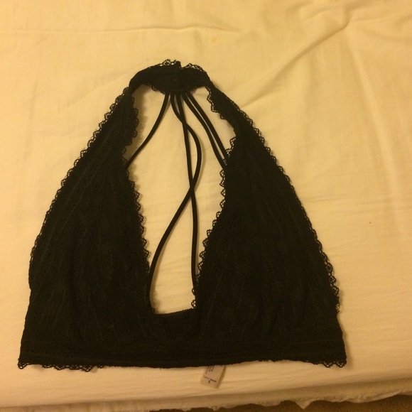 Black halter bralette