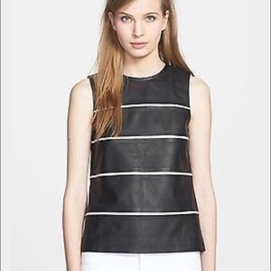 Theory leather sleeveless top