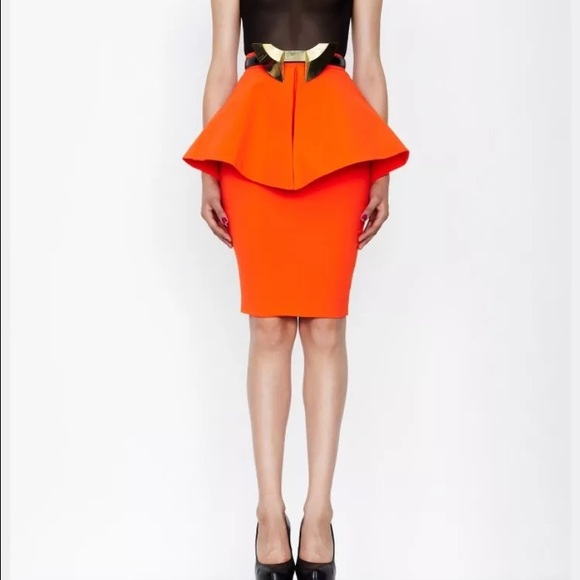 Aqua by Aqua aqa orange Bergman skirt UK 6
