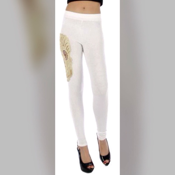 Baroque skull patch leggings. - Picture 3 of 4