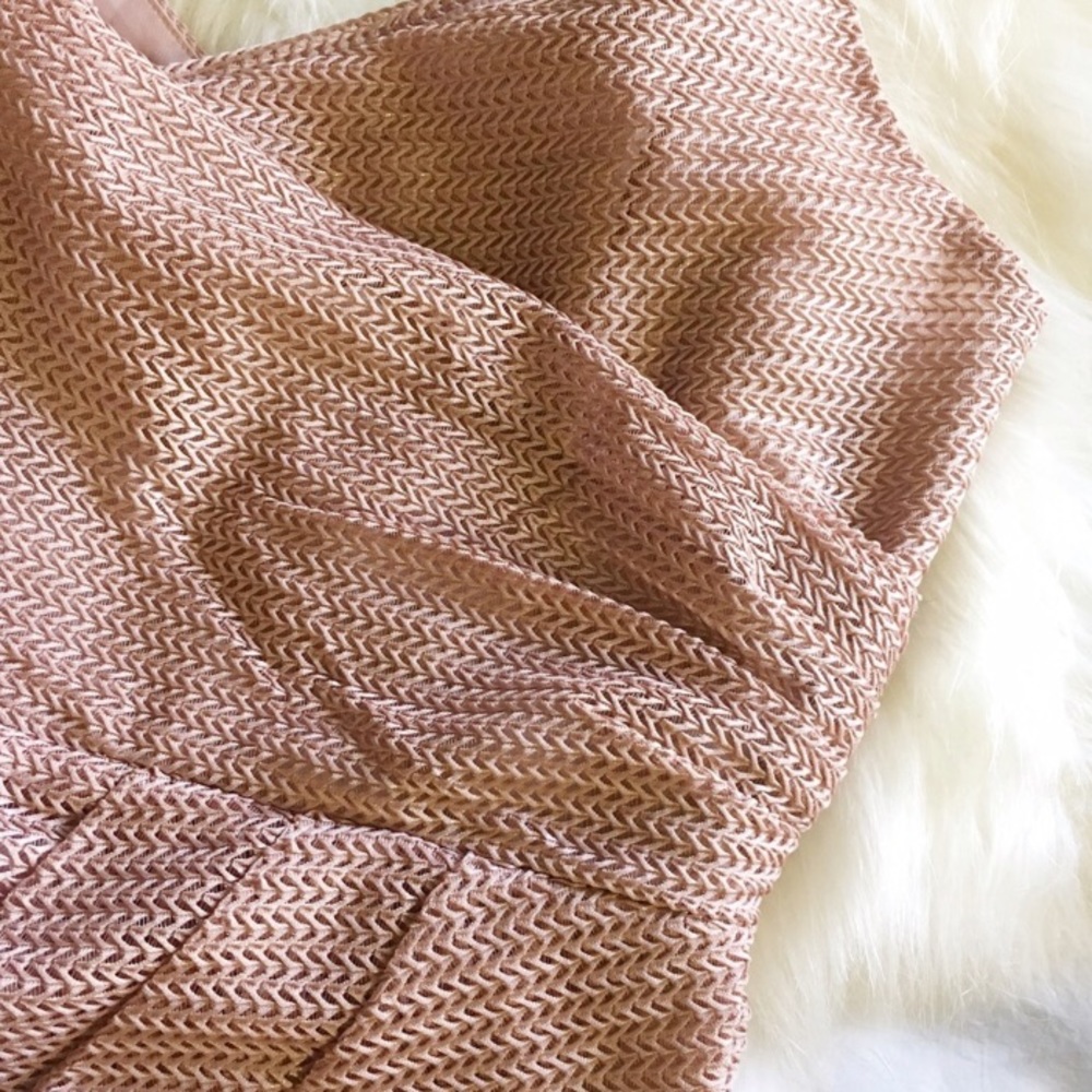 Silence + Noise Rose Gold Metallic Wrap Dress - Picture 3 of 4