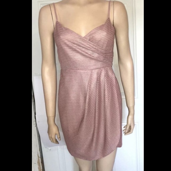 Silence + Noise Rose Gold Metallic Wrap Dress - Picture 4 of 4