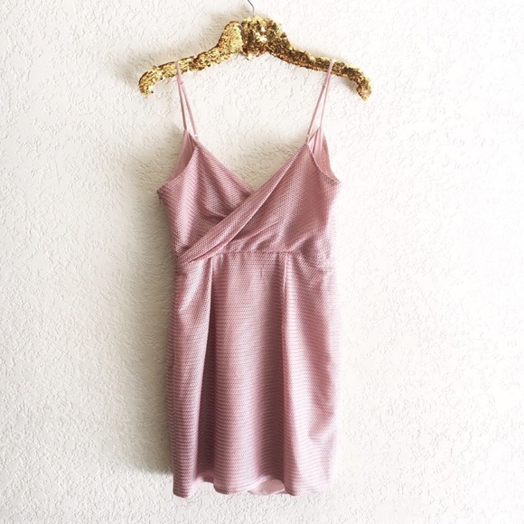 Silence + Noise Rose Gold Metallic Wrap Dress - Picture 2 of 4