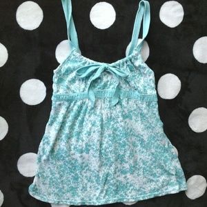 A&F Aqua Floral Babydoll Tank