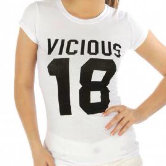 VICIOUS white cotton bend tee. - Picture 2 of 3