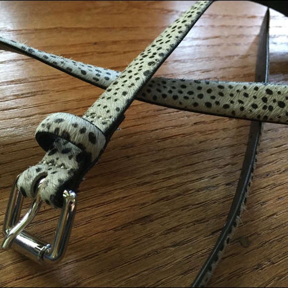 The Limited Black and White Haircalf Skinny Belt