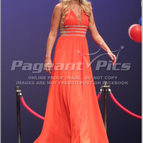 red/ orange prom/ pageant gown