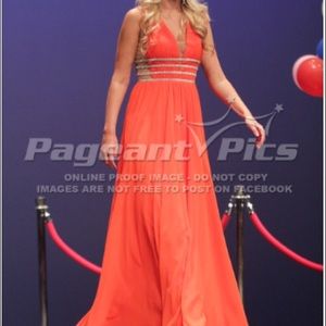 red/ orange prom/ pageant gown