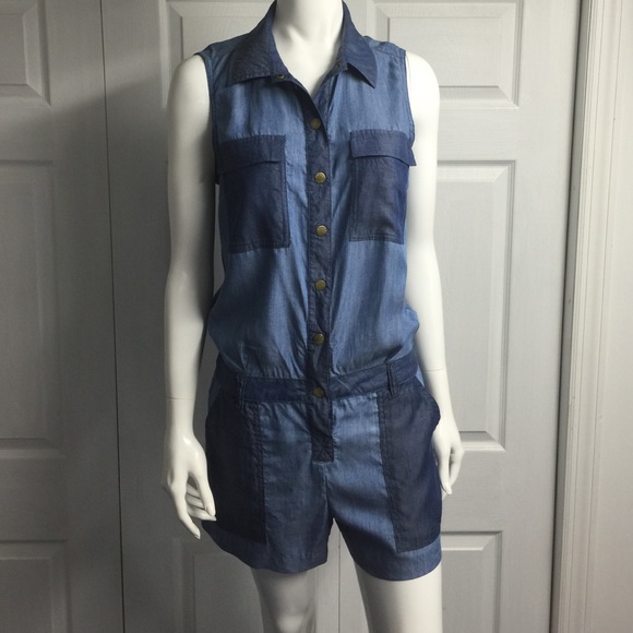 Mk Denim Patchwork Romper - image 1