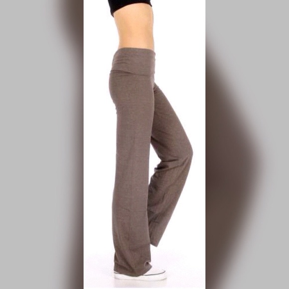 Dark grey cotton blend yoga pants. - Picture 2 of 3