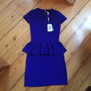 Autumn cashmere blue peplum sweater dress size xs