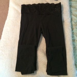 Leggings with lace band