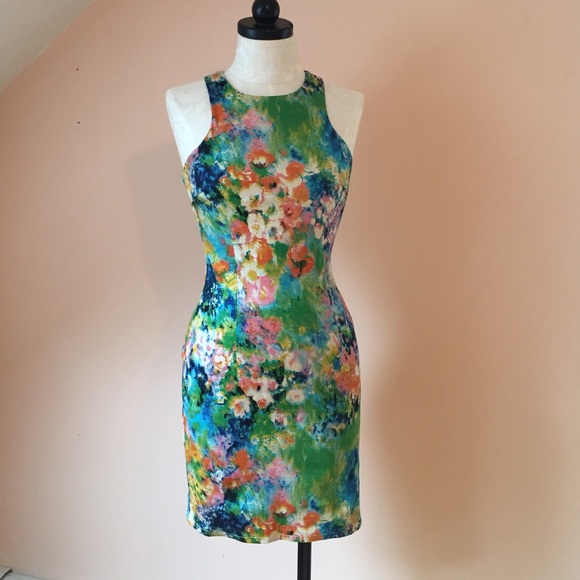 Floral watercolor dress